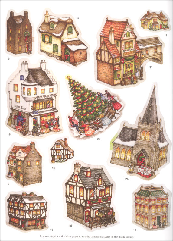 OldTime Christmas Village Sticker Advent Calendar Dover Publications