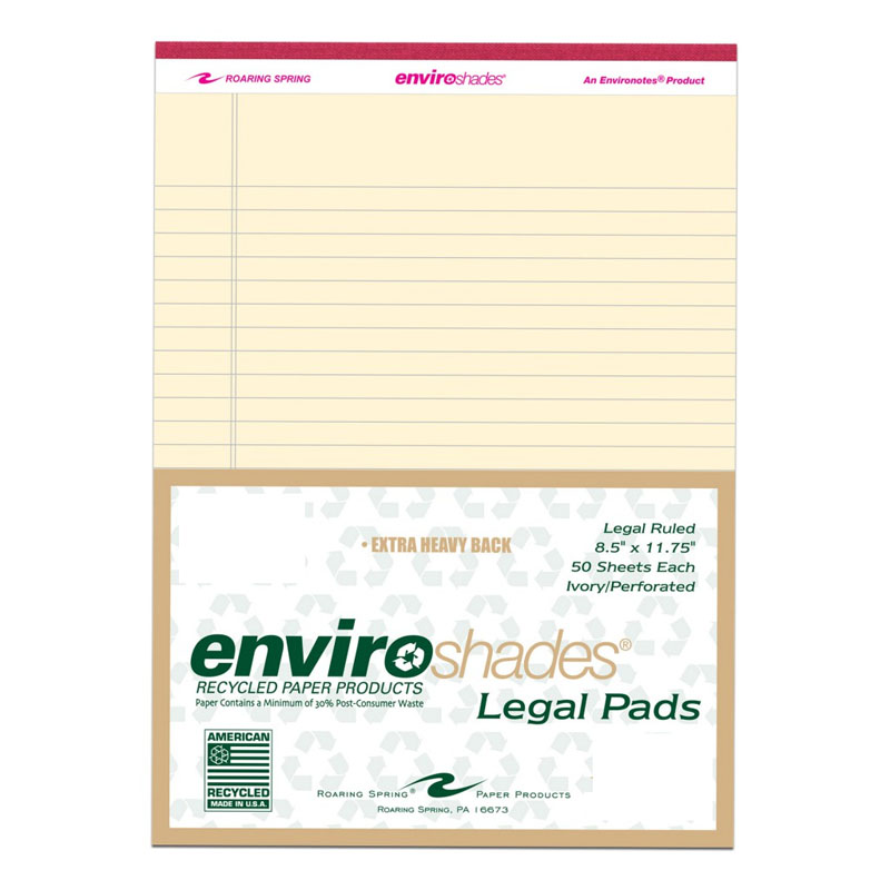 Enviroshades Ivory Legal Pad - Lined (8.5"x11.75") 50 sheets