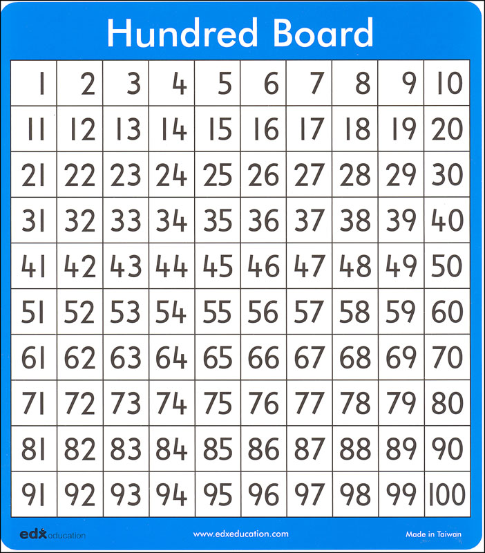 Hundred Number Board, Double Sided 24cm x 21cm (single) | EdX Education