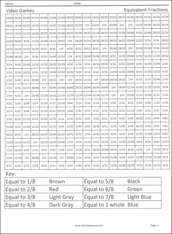 Super Coloring Squared: Fractions, Decimals, and Percentages | Coloring ...