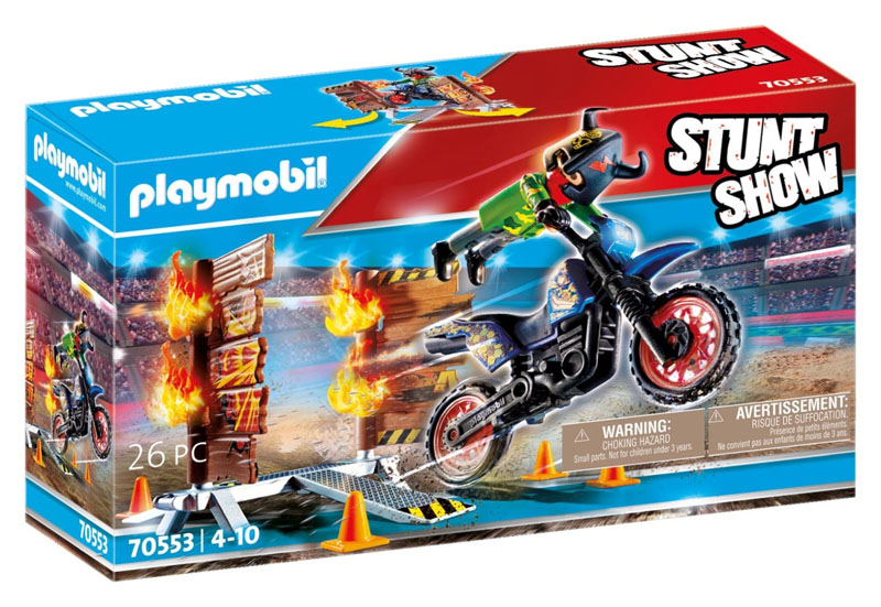 Stunt Show Motocross with Fiery Wall