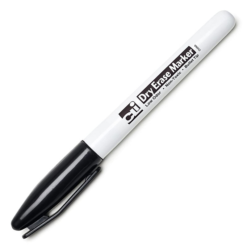 Dry Erase Marker - Pocket Style, Bullet Tip - Black | Charles Leonard