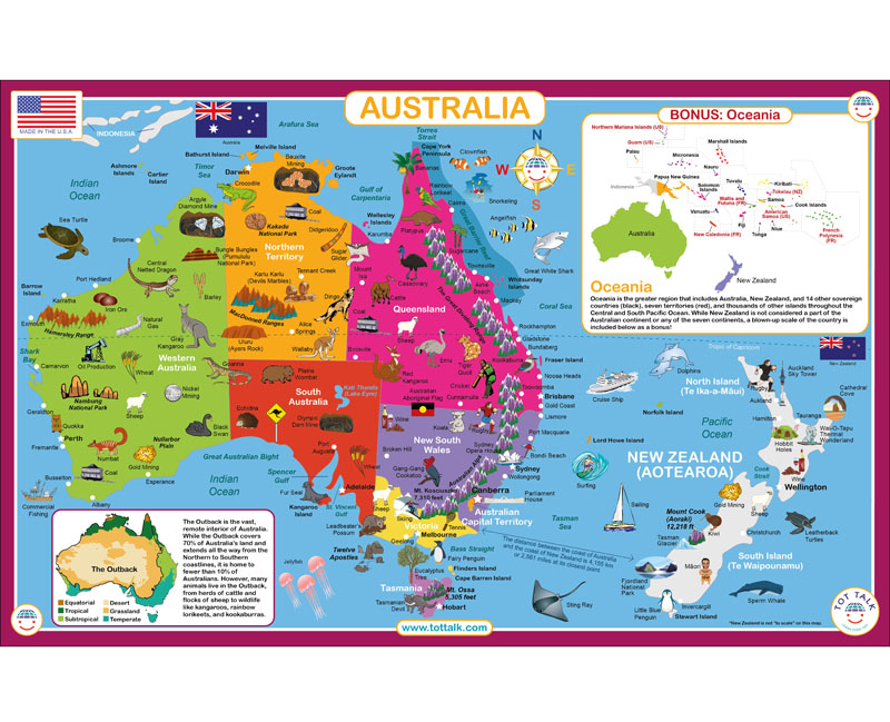 Australia Placemat Tot Talk