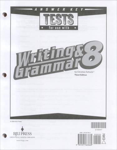 Writing/Grammar 8 Testpack Answer Key
