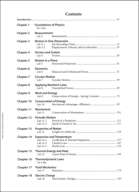 Physics Lab Manual Student 3rd Edition BJU Press 9781591669319