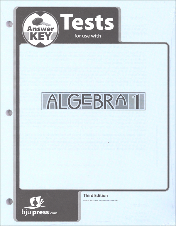 Algebra 1 Tests Answer Key 3rd Edition