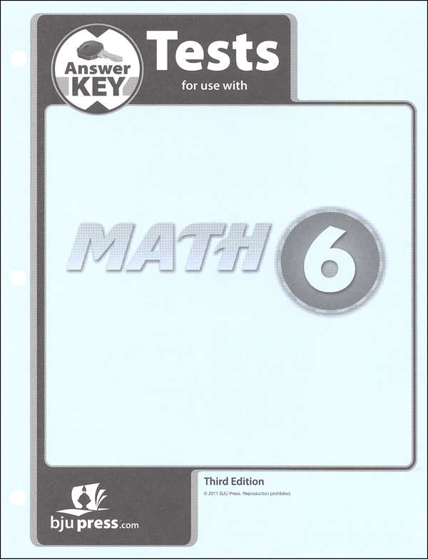 Math 6 Tests Answer Key 3rd Edition