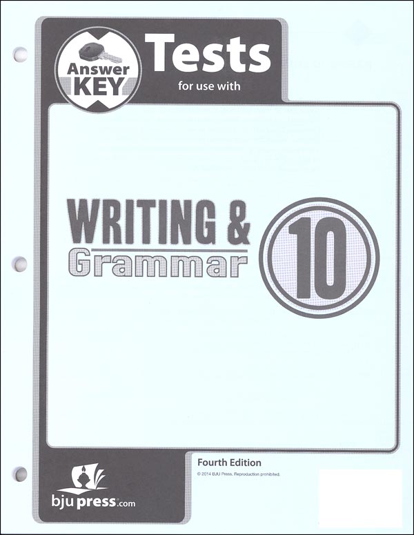 Writing/Grammar 10 Test Answer Key 4th Edition