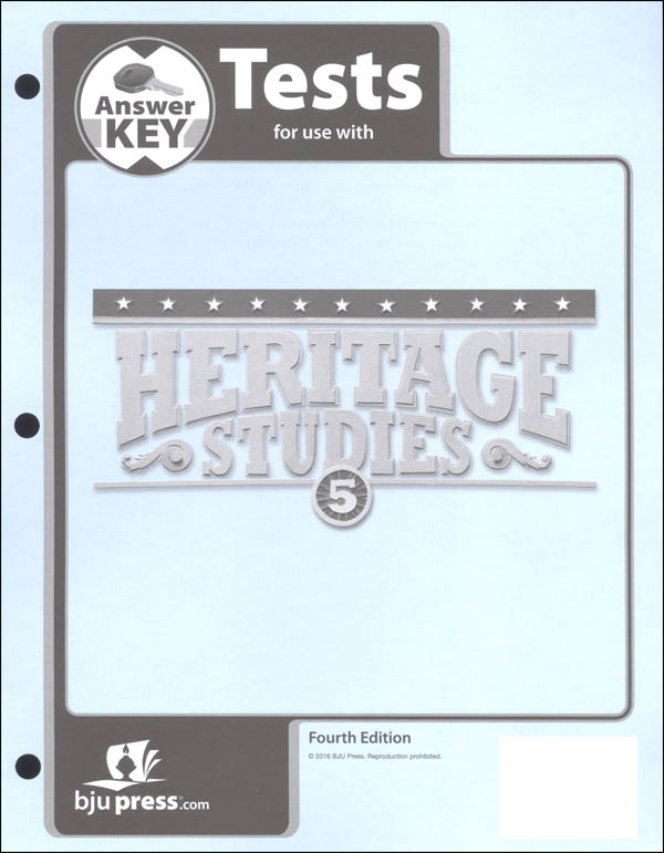 Heritage Studies 5 Tests Answer Key 4th Edition