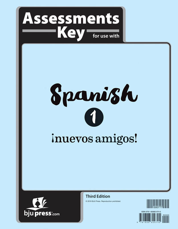 Spanish 1 Assessments Answer Key 3rd Edition
