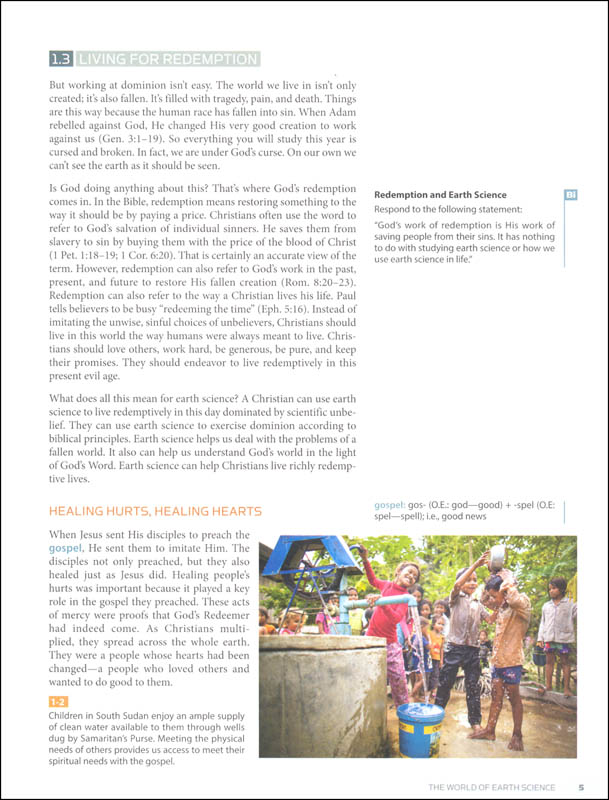 Earth Science Student Text 5th Edition BJU Press 9781628562835