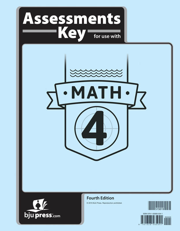 Math 4 Assessments Answer Key 4th Edition