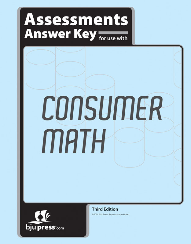 Consumer Math Assessments Key 3rd Edition