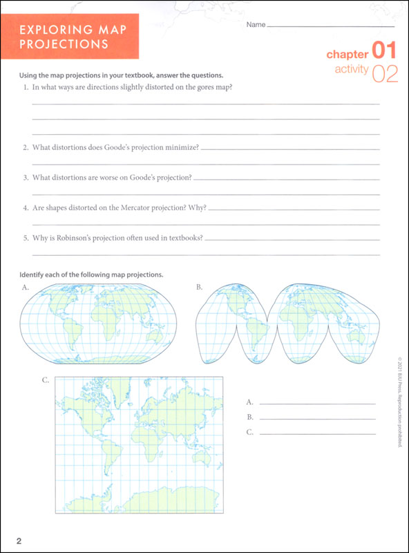bju cultural geography tests