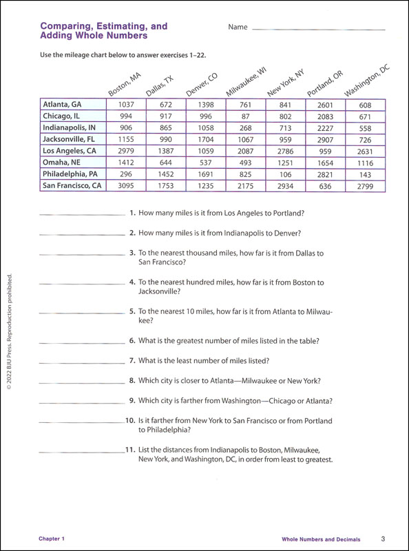 Fundamentals of Math Student Activity Manual 3rd Edition | BJU Press ...