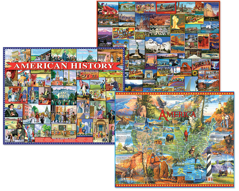 America Puzzle Bundle (set of three 1000-Piece Puzzles)