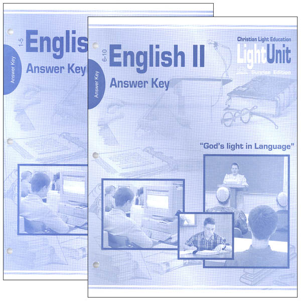 English II/Language Arts 11 LightUnit Answer Key Set Sunrise Edition