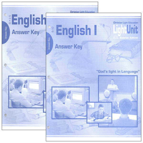 English I LightUnit Answer Key Set Sunrise Edition