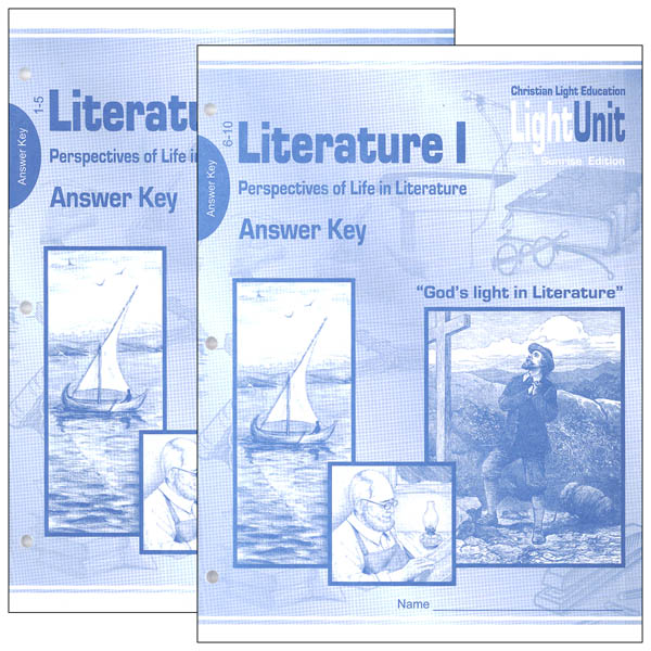 Literature I LightUnit Answer Key 1-10 Sunrise Edition