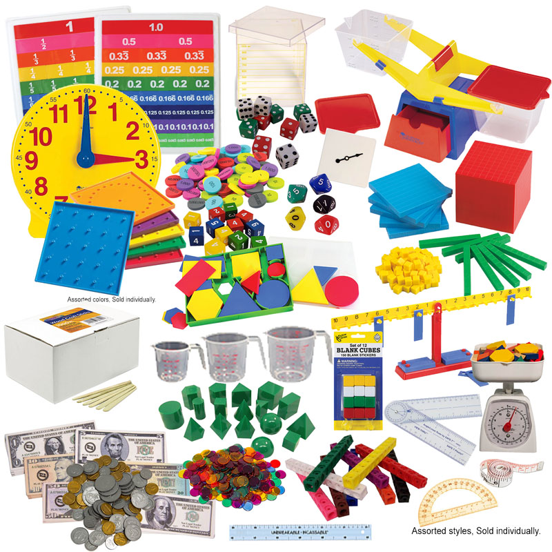 Math in Focus Complete Manipulative Kit with Teaching Clock Upgrade- Grades K-5