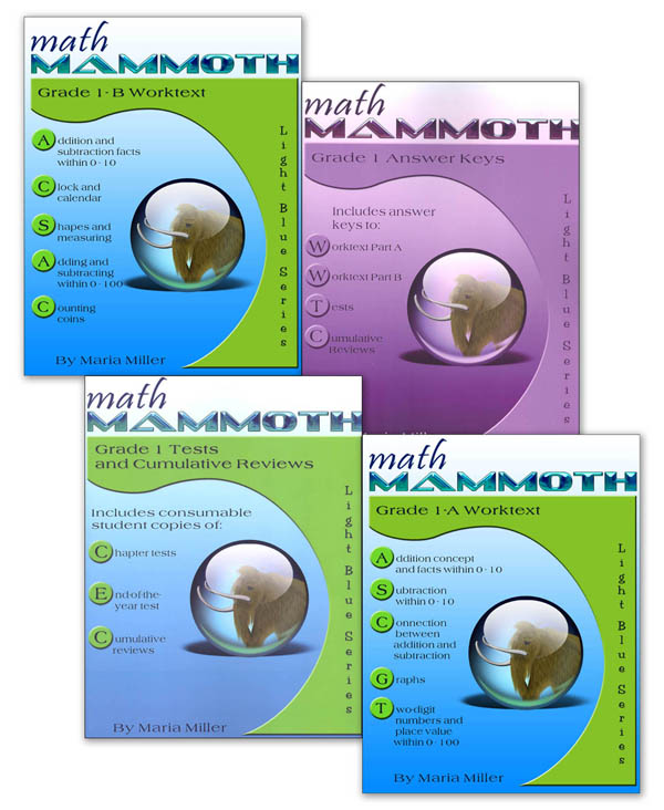 Math Mammoth Light Blue Series Grade 1 Colored Package | Taina Maria ...