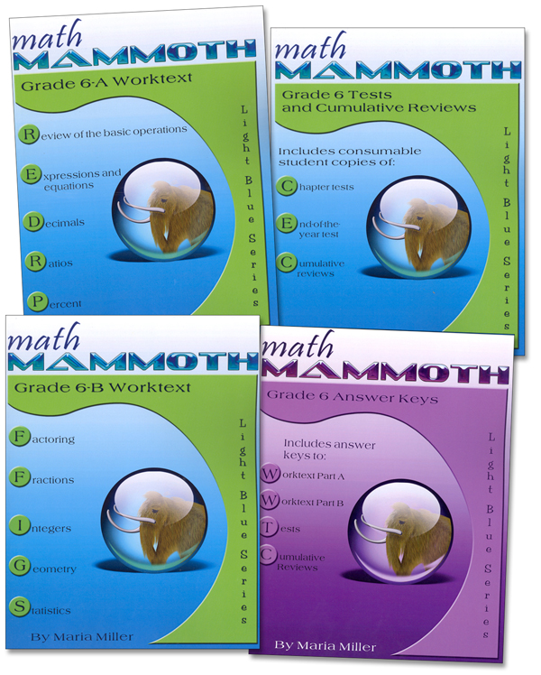 Math Mammoth Light Blue Series Grade 6 Set