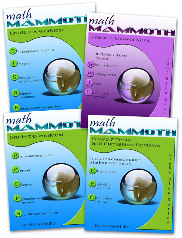Math Mammoth Light Blue Series Grade 7 Set