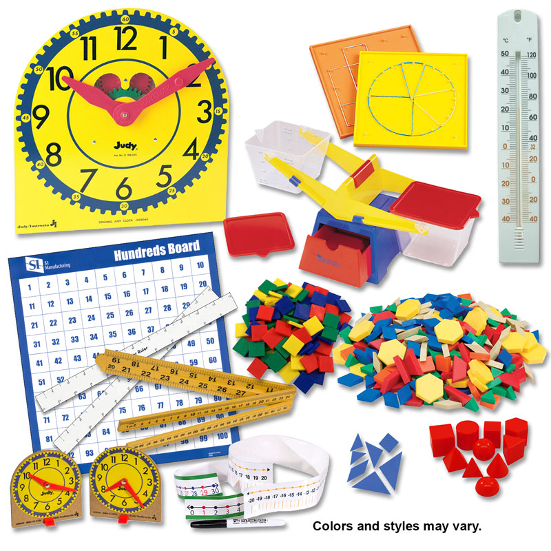 Manipulative Kit 2 (Plastic Pattern Block Upgrade, Judy Clock, Optional Items)