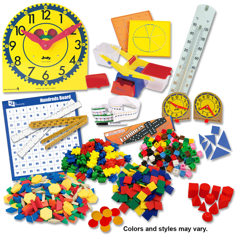 Manipulative Kit K-3 (Plastic Pattern Block Upgrade,Judy Clock, Optional Items)