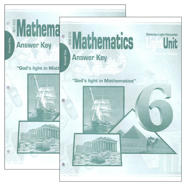 Mathematics LightUnit 601-610 Answer Key Set Sunrise Edition