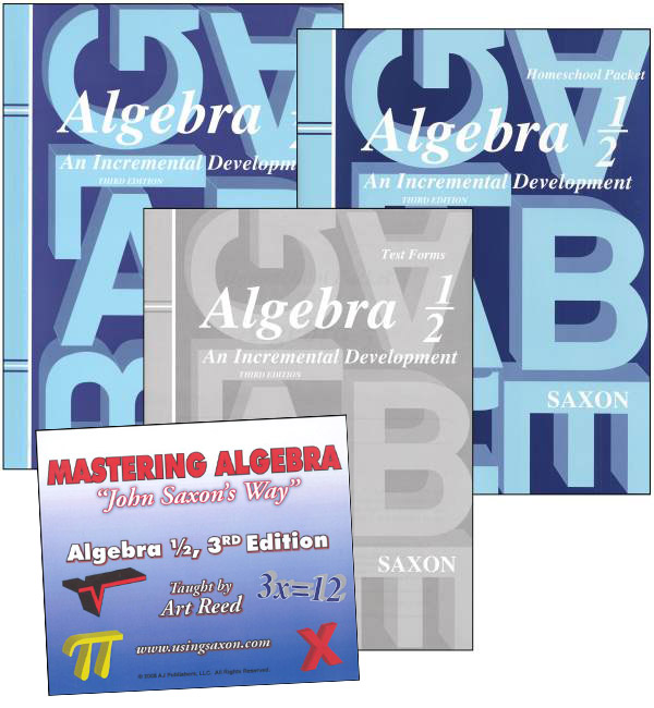 Saxon Algebra 1/2 and Mastering Algebra DVD Package