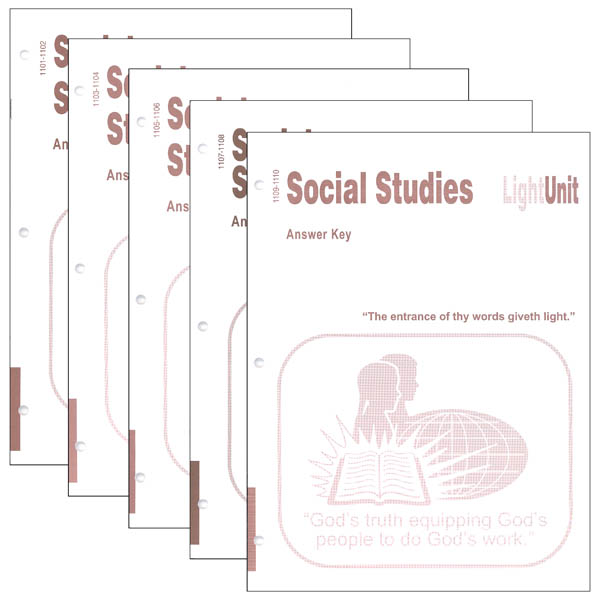 Social Studies 1101-1110 LightUnit Answer Key Set