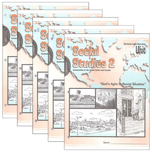 Social Studies 201-205 LightUnit Answer Key Set Sunrise Edition