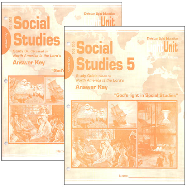 Social Studies 501-509 LightUnit Answer Key Set Sunrise Edition