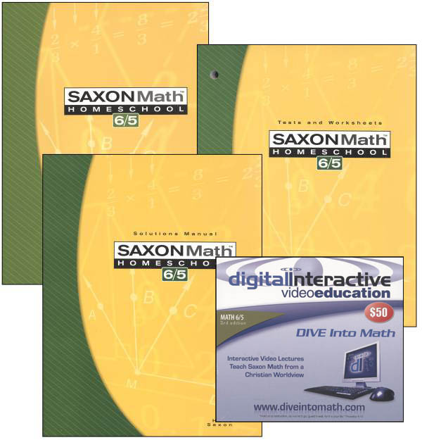 Math 6/5 3rd Edition Saxon Home Study Kit plus DIVE CD-ROM | Saxon Math