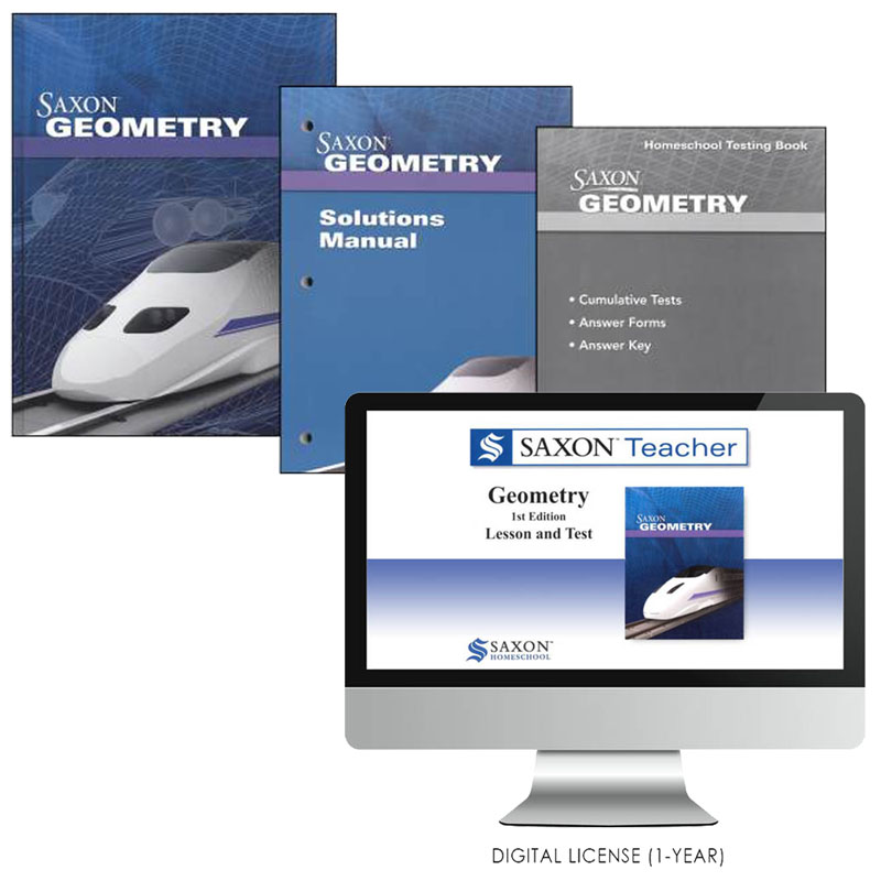 Saxon Geometry Homeschool Kit with Solution Manual + Saxon Teacher Digital License 1 year