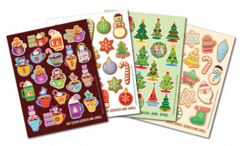 Scented Seasonal Stickers (Hot Chocolate, Gingerbread, Sugar Cookie, Pine Tree) 480 count