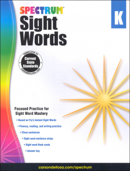 Spectrum Sight Words 2015 Grade K