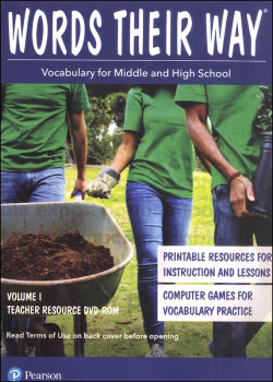 Words Their Way: Vocabulary for Middle & High School 2014 Teacher Resource DVD-ROM Volume I