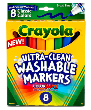 Crayola Ultra-Clean Washable Board Markers - Classic, 8-count