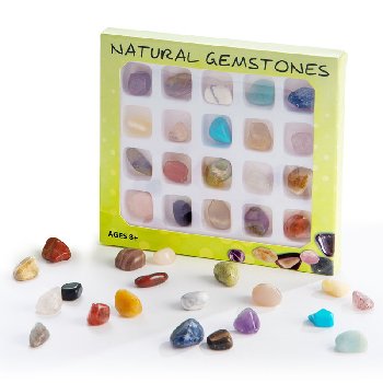 Qty 1 set Gemstone Collection Box Great box of minerals for a starter kit 