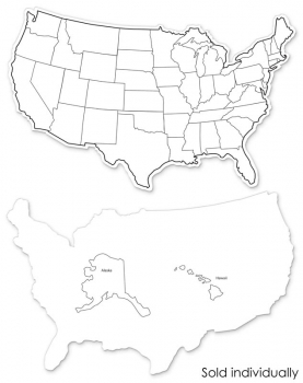 USA Map Whiteboard, 2-sided 9" x 12"