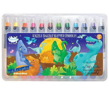 Razzle Dazzle Glitter Doodle Gel Crayons - Dinosaur World