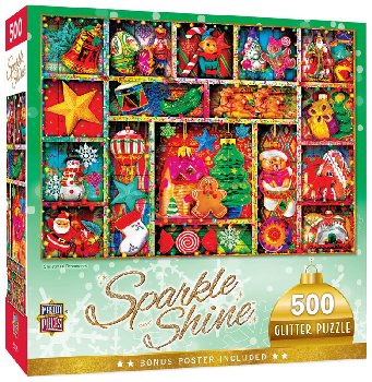 Christmas Ornaments Sparkle Shine Puzzle (500 piece)
