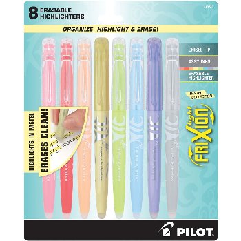 Frixion Light Pastel Highlighters (assorted colors) 8 pack