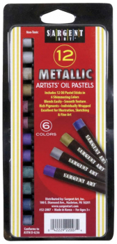 Metallic Oil Pastels - 12 sticks, 6 Assorted Colors