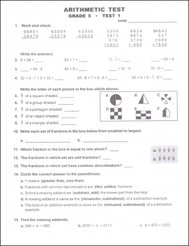 Study Time Arithmetic - Tests and Drills, Grade 5