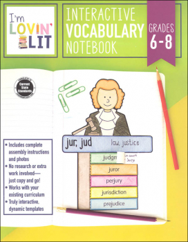 Interactive Vocabulary Notebook - Grades 6-8 (I'm Lovin' Lit)