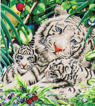 White Tiger & Cubs Diamond Dotz Art Kit (Intermediate)