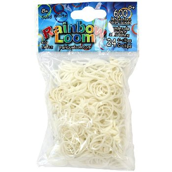 Rainbow Loom Solid Bands - White